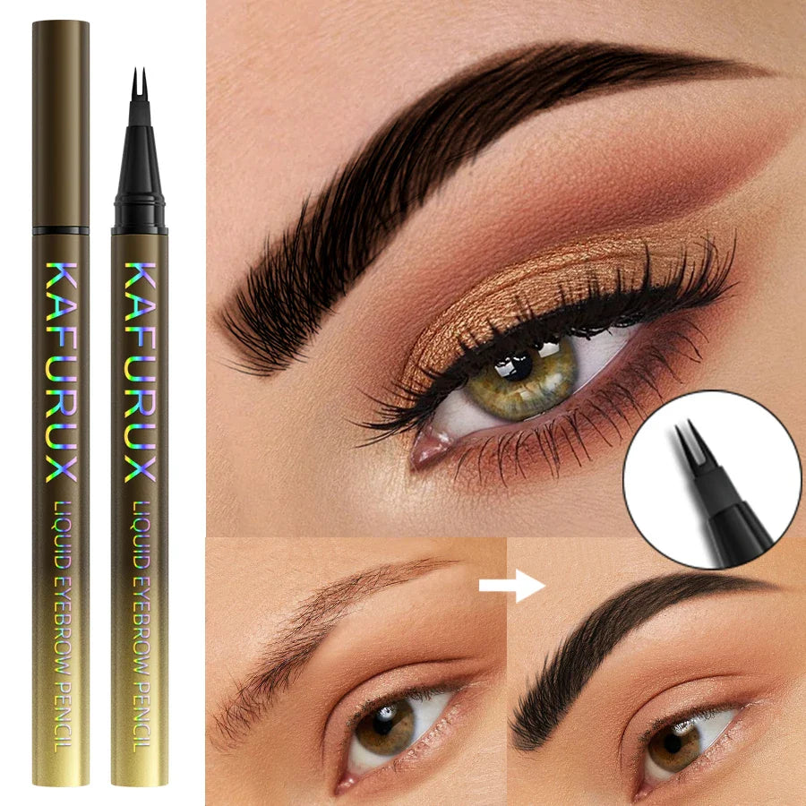 KAFURUX 8-Color Waterproof Microblading Eyebrow Pen – 2-Fork Tip