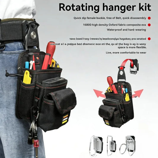 Electrician Rotary Waist Tool Bag | Quick-Release Belt Pouch Waist Tool Bag Peaceful Pleasures Health and Wellness