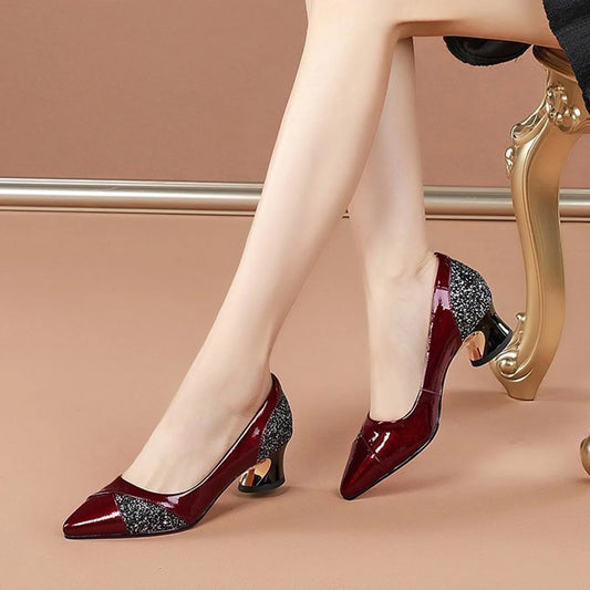 Women's Pointed Toe Pumps 4CM Heel – Elegant Slip-On Shoes Women's Dress Pumps Peaceful Pleasures Health and Wellness