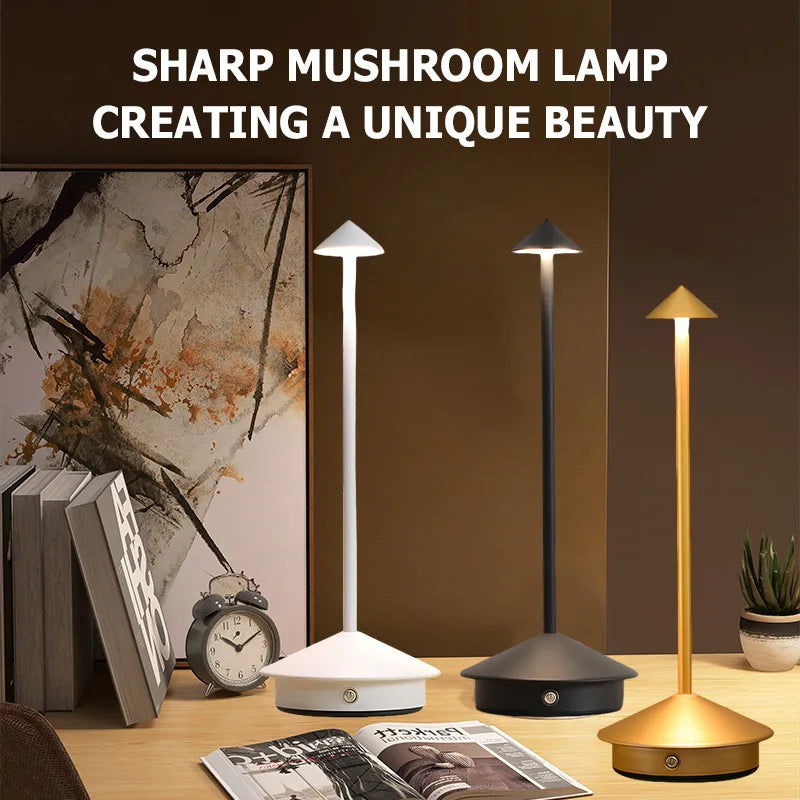 3 Color Rechargeable Table LED Lamp Touch Sensor Night Desk Lamp for Restaurant Hotel Bar Bedroom Stepless Dimming Light Peaceful Pleasures Health and Wellness