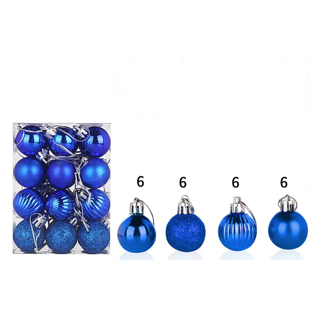 30mm Christmas Xmas Tree Ball Bauble Hanging Home Party Ornament Decor 24pc Tree Decoration Balls Xmas Party Hanging Pendant Peaceful Pleasures Health and Wellness J 3cm
