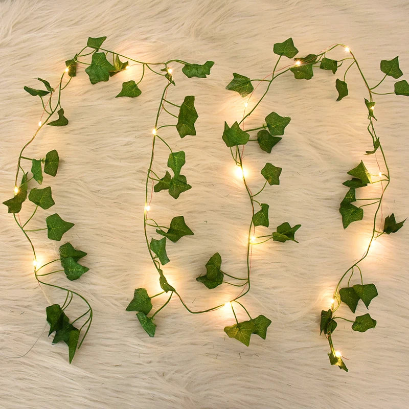 Ivy Vine LED String Lights Fake Leaf Garland 2M 5M 10M Decor