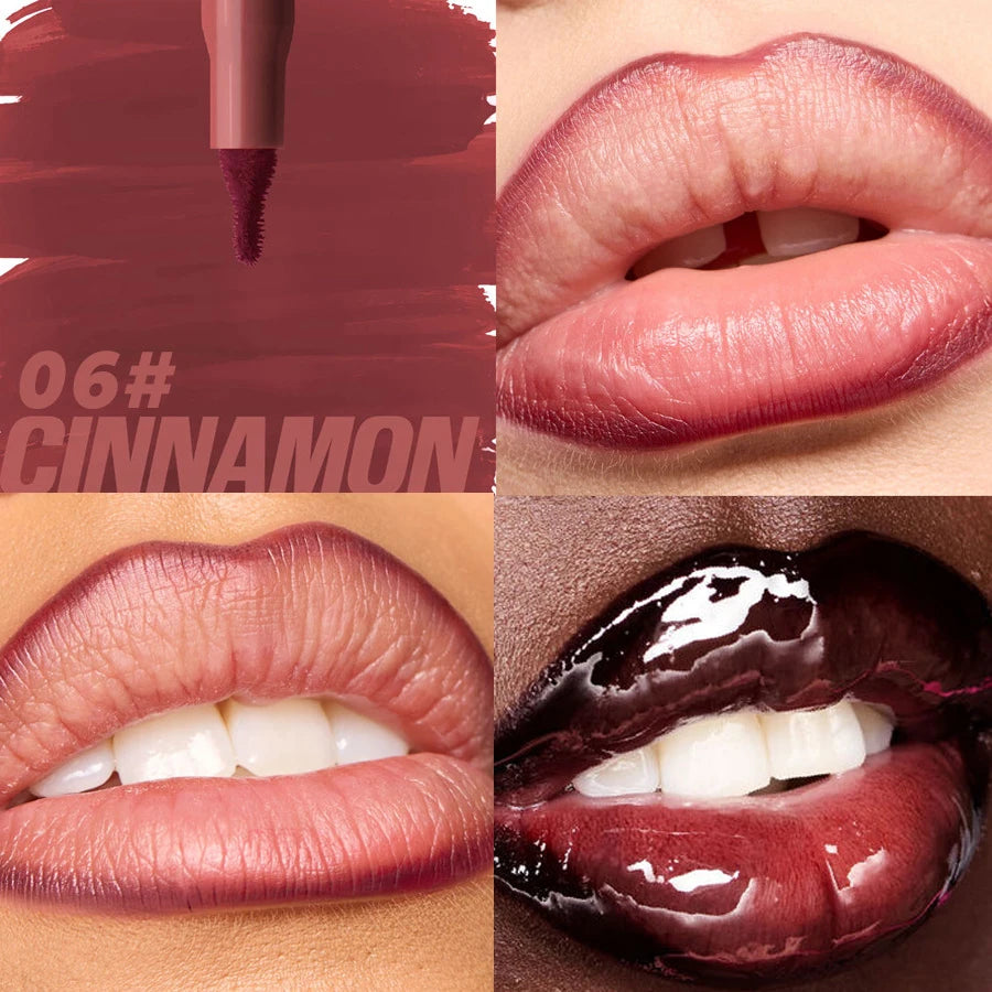 Velvet Matte Waterproof Lip Liner Pencil – Nude & Cherry Red