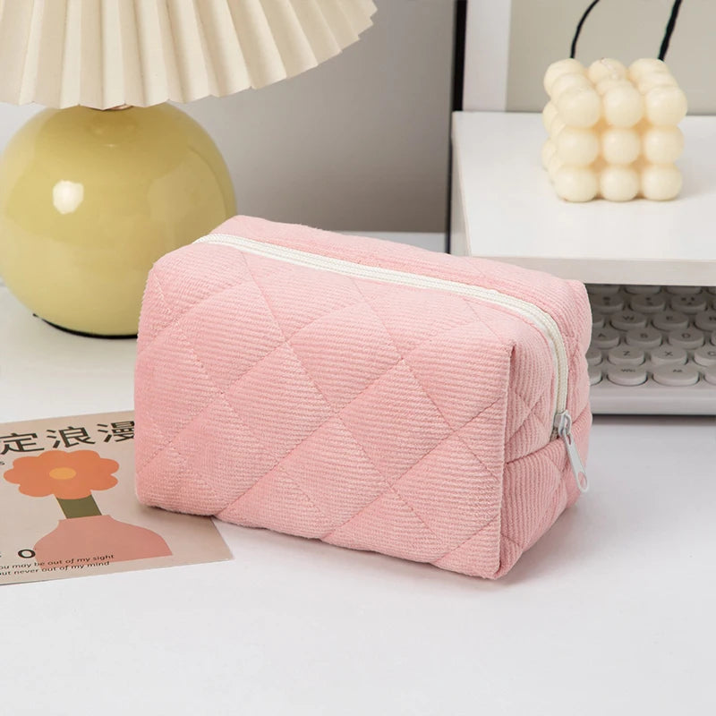 Bow-Knot Travel Portable Minimalist Large Capacity Soft Storage Makeup Bag Peaceful Pleasures Health and Wellness A3