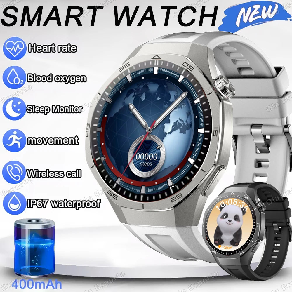 Smart Watch Men Women Health Monitoring ECG Blood Oxygen Sleep Monitor BT Call GPS Sports Fitness Tracking Smartwatch 2026 New Peaceful Pleasures Health and Wellness 1Bk1Silver