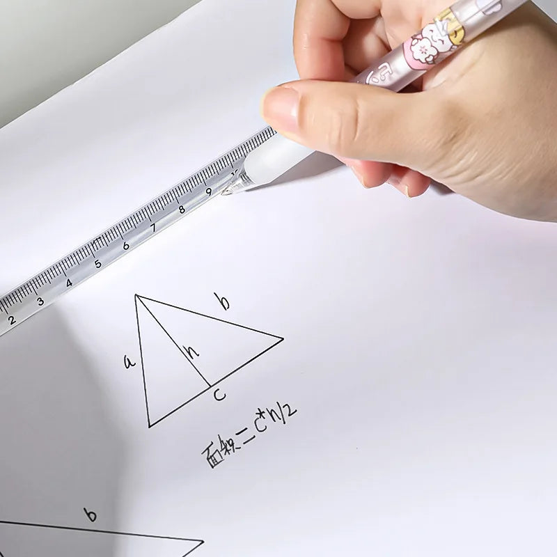 Simple Transparent Triangular Straight Ruler Kawaii Tools Stationery