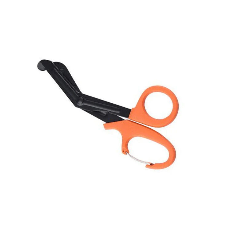 Gauze Scissors Stainless Steel Portable Elbow Home Outdoor Trimming Clip Multi-color Multi-specification Outdoor Camping Use Peaceful Pleasures Health and Wellness Orange 18.5cm