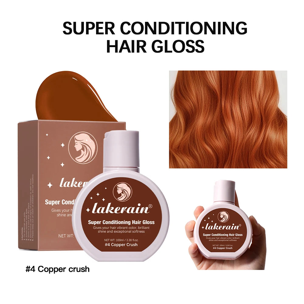 Glaze Super Gloss Color Conditioning Gloss Rinse Out Semi-Permanent Hair Gloss that Enhances Color and Boosts Shine & Hydration Peaceful Pleasures Health and Wellness 4 Copper Crush