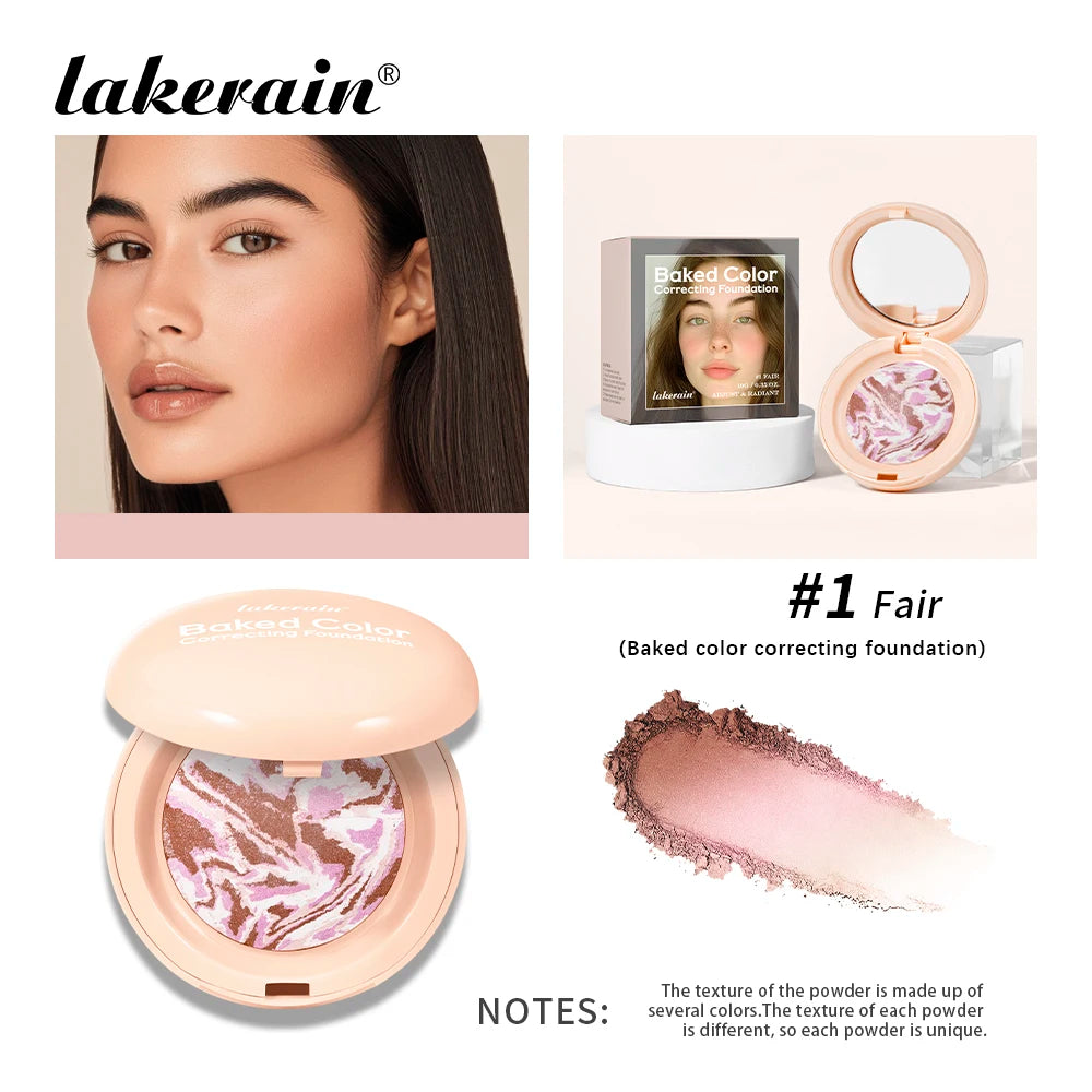 Demi Matte Natural Finish Baked Brighten Color Correcting Powder Foundation Buildable Light to Coverage Oil Control Makeup Peaceful Pleasures Health and Wellness 1