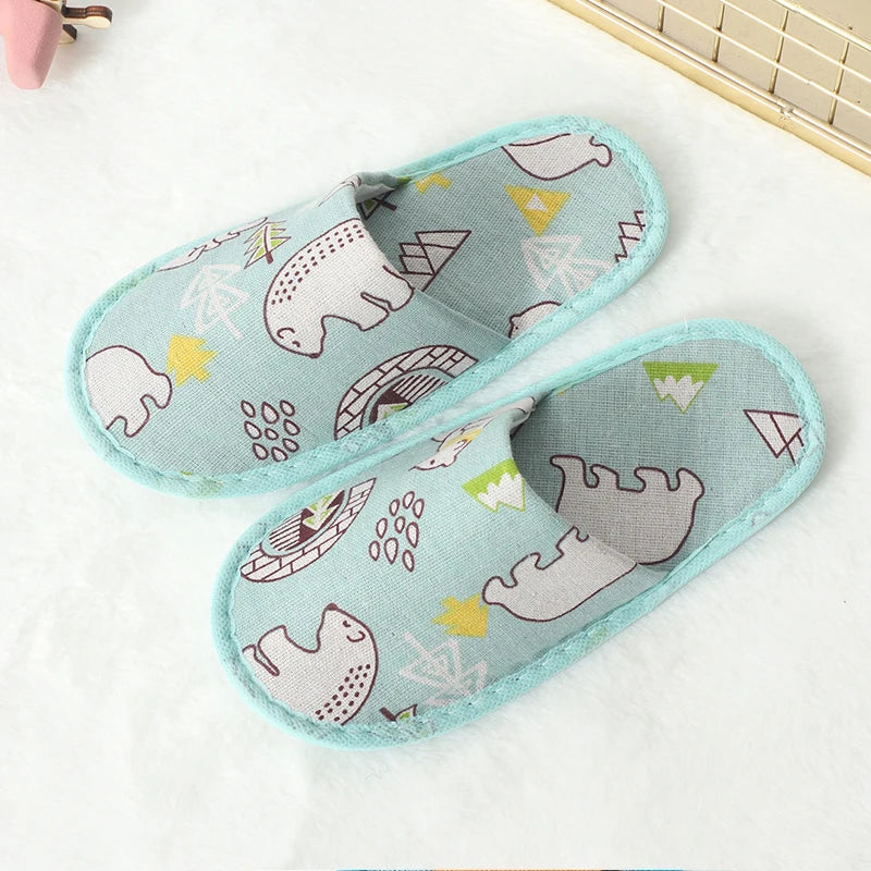Kids Disposable Cartoon Slippers | Non-Slip Travel & Hotel