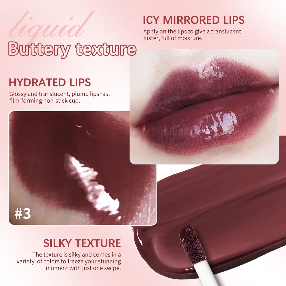 8ml Butter Non-stick Cup Gloss Lip Gloss Moisturizing Mirror Lip Gloss Lasting Color Lip glaze Dye Lip Liquid Makeup For Women Peaceful Pleasures Health and Wellness