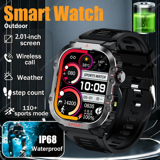 Ola Esporte HW12 Men's Sport Smartwatch | 2.01" AMOLED Bluetooth Sport Smartwatch Peaceful Pleasures Health and Wellness
