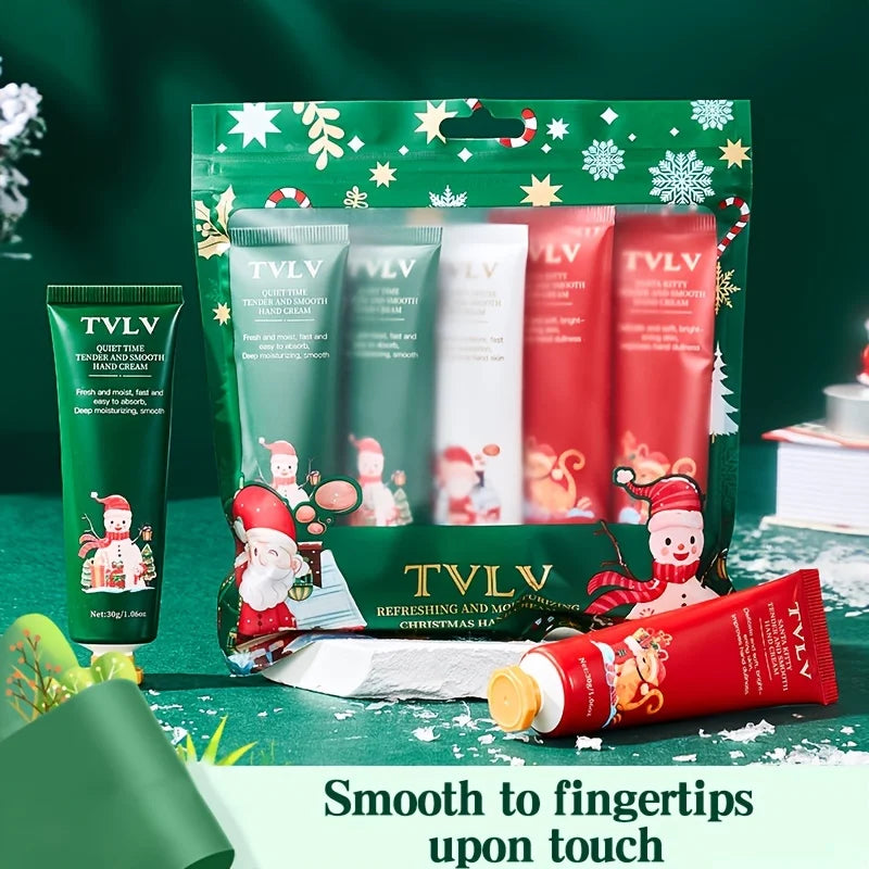 5-Piece Christmas Hand Cream Gift Set – Moisturizing Squalane