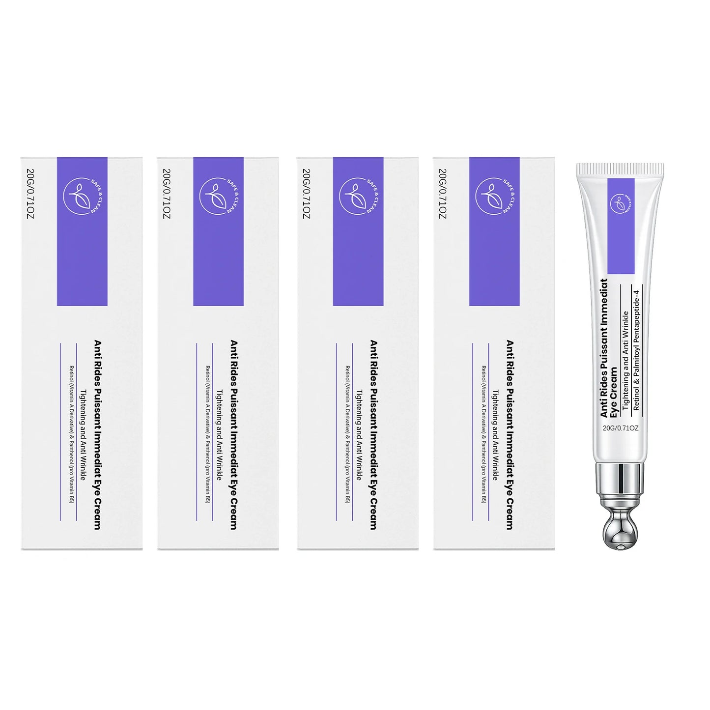 Retinol Eye Cream – Anti-Wrinkle, Firming & Moisturizing 20g Retinol Eye Cream Peaceful Pleasures Health and Wellness 4 x 20g Boxed