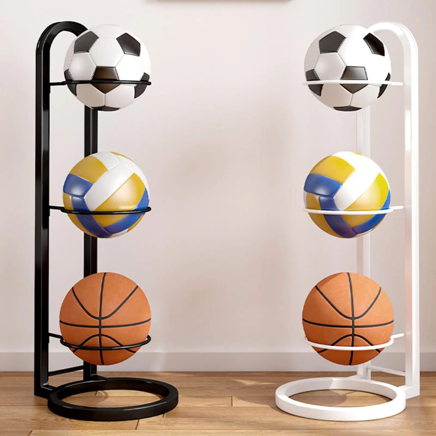 Heavy Duty Steel Multi-Sport Ball Rack Stand – 2/3/4-Tier
