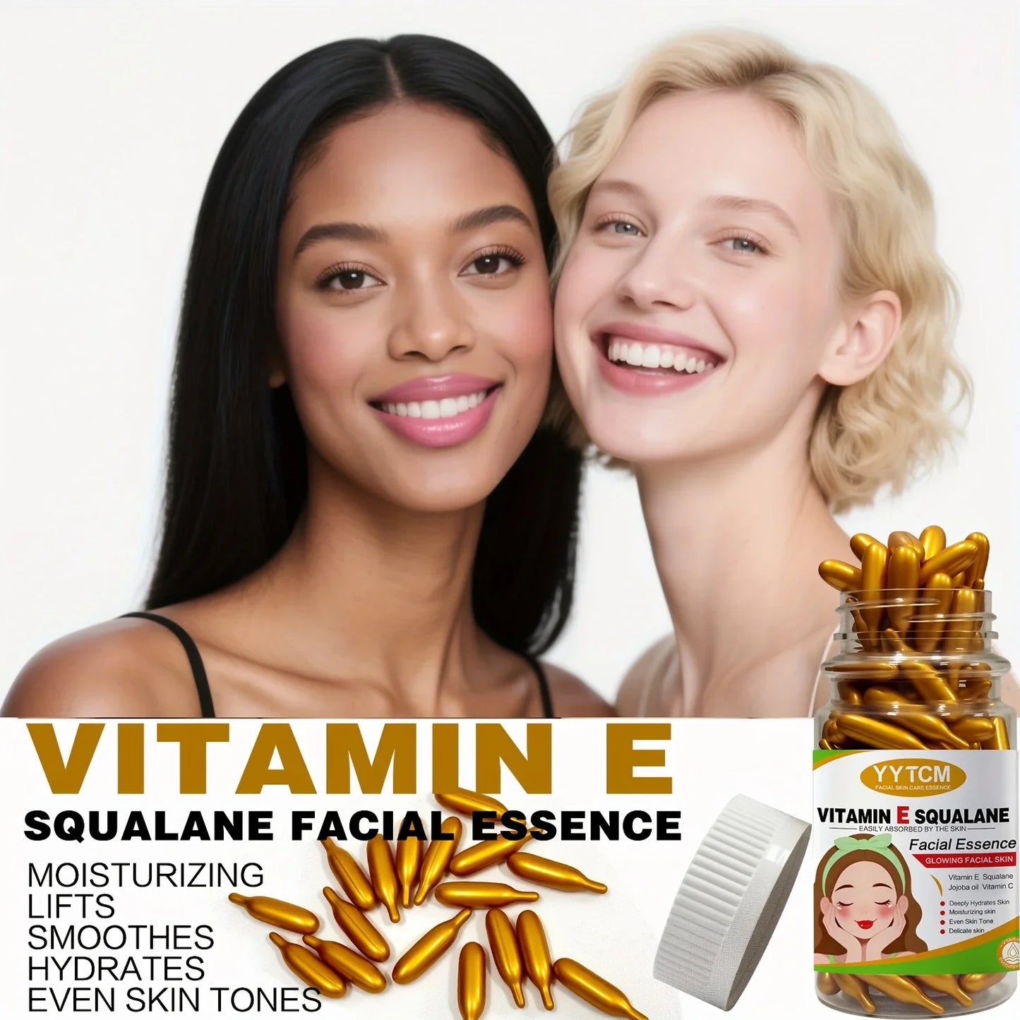 Vitamin E Moisturizing Capsule Essence – 90 Caps | Brightening