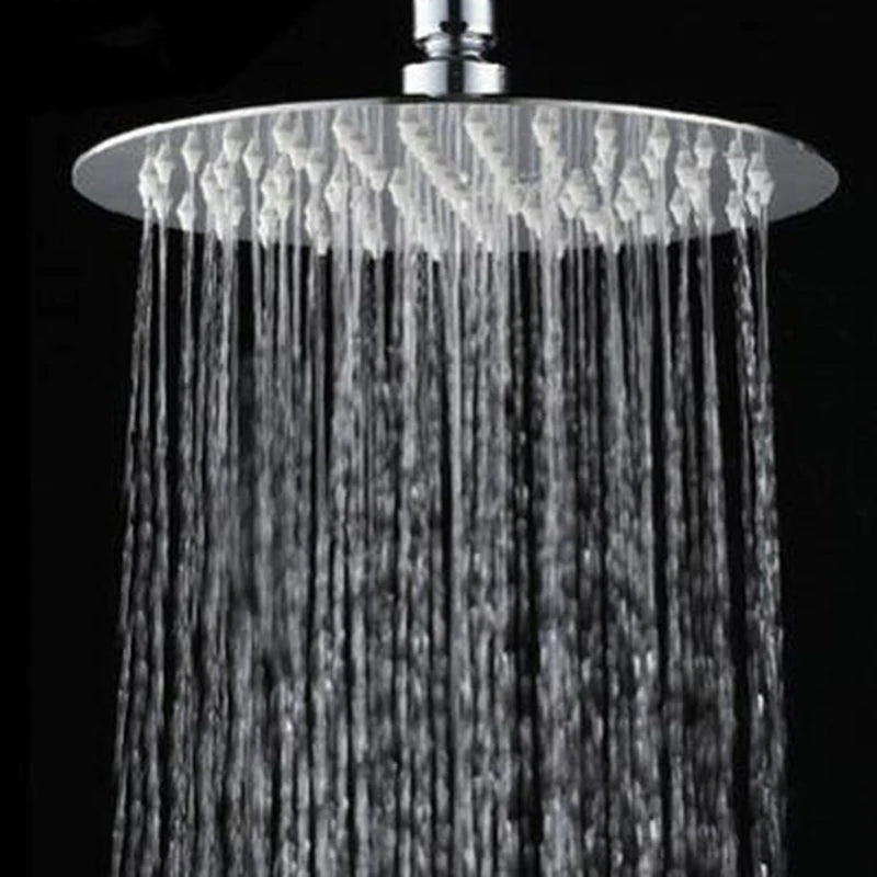 Square Round Shape Stainless Steel Ultra-thin Waterfall Rain Large Shower Head Pressurized Bathroom Accessories Peaceful Pleasures Health and Wellness