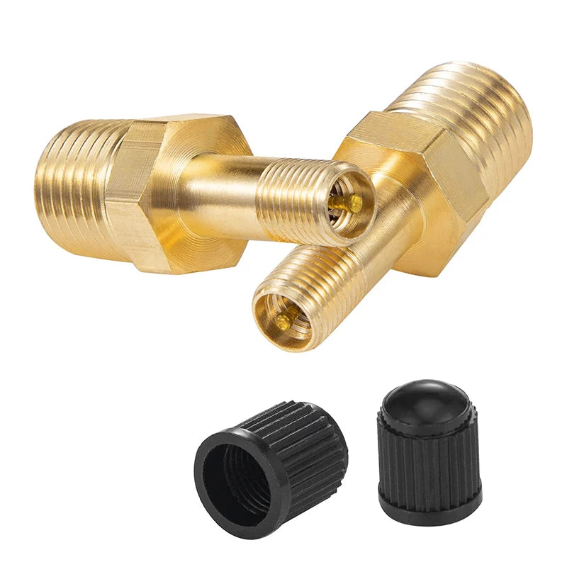 Sturdy 1/4 1/8 NPT Air Compressor Tank Fill Valve Anti-Corrosion Brass Schrader Valve (M) Tire Valve Core Inflator Connector Peaceful Pleasures Health and Wellness