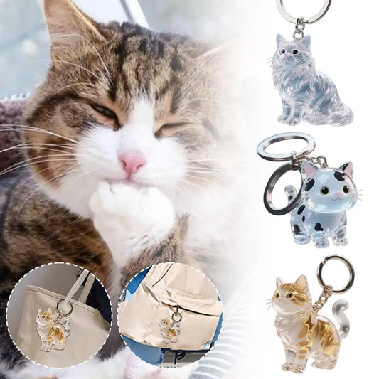 Creative Cat Hair storage box Bag Hanging Ornament Keychain Decoration Gift Cute Cat Hair Creative Transparent Hanging Peaceful Pleasures Health and Wellness