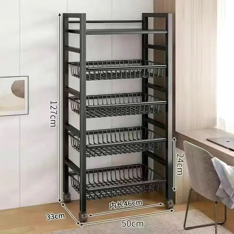Sturdy Space Saving Heavy Duty Thickened Mesh Basket Kitchen Storage Rack For Vegetable and Fruit Organizer For Dorm Home Use Peaceful Pleasures Health and Wellness Signle 5 Layer C 50