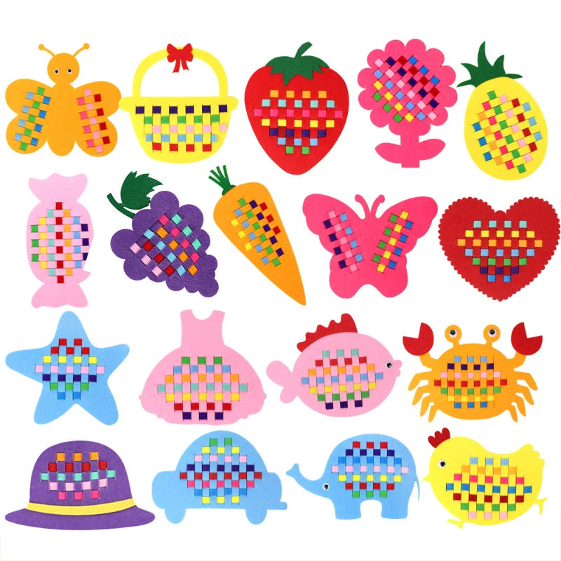 Children's Handmade Weaving Toys Cartoon Chicken Flower Fruit Fish