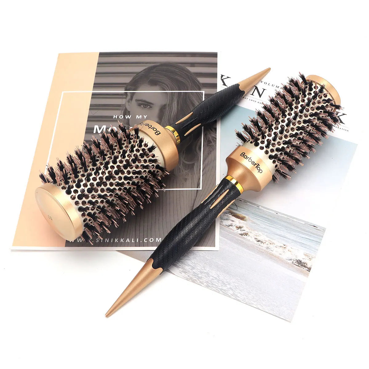 Salon Stylin Round Hair Comb Anti Static Hair Toothed Salon Styling Brush for Curly Hair Hairdressing Tools for Salon Peaceful Pleasures Health and Wellness