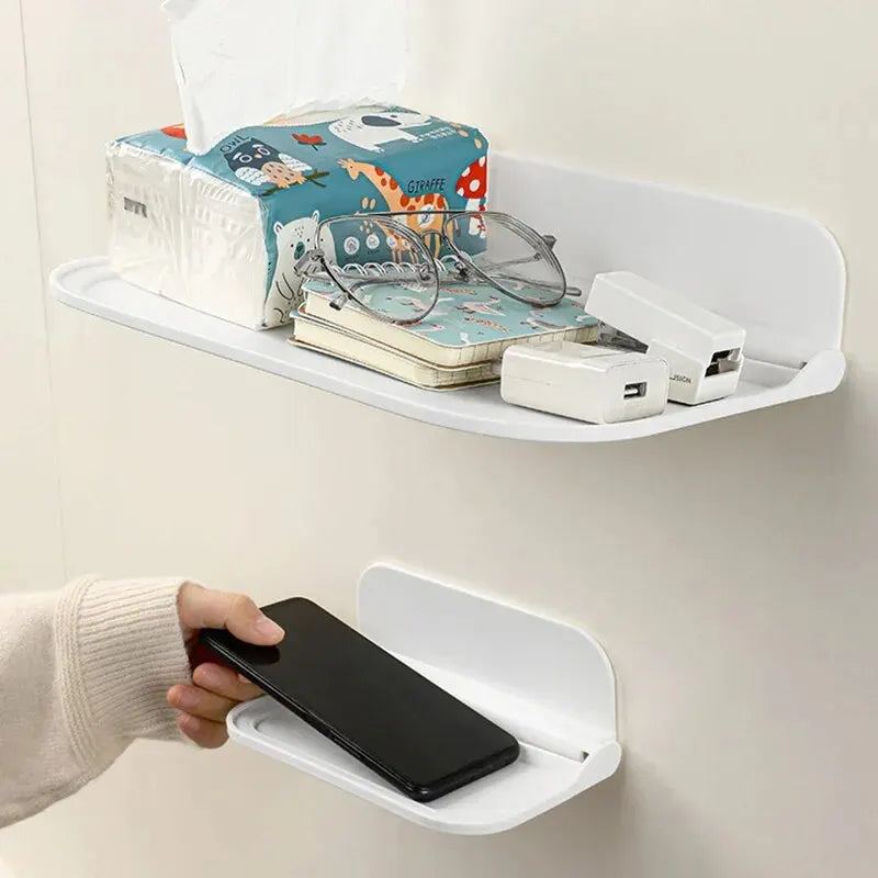 Folding Wall Mounted Shelf – Punch-Free Storage Rack & Holder