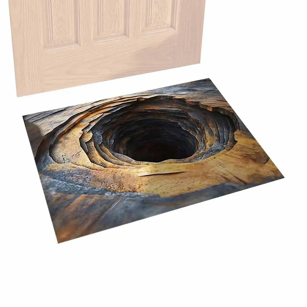 Bathroom Rug Abstract Non Slip Absorbent 3D Hole Optical Illusion Area Rug For Bedroom Study Guesthouse Front Door Sofa Side Peaceful Pleasures Health and Wellness as picture 50 80cm China Mainland