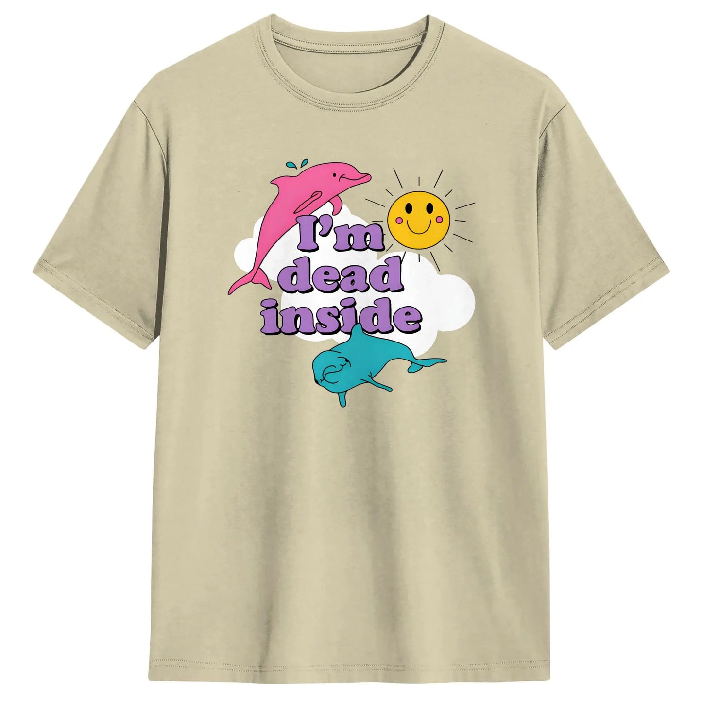 "I'm Dead Inside" Funny Oversized Cotton T-Shirt | Y2K Tee