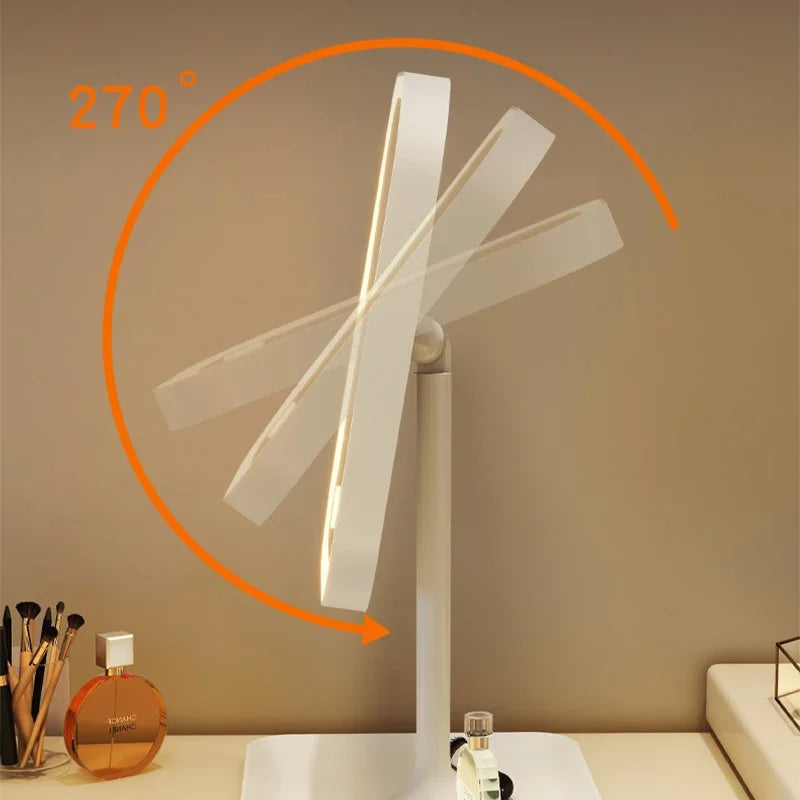 Desktop Vanity Mirror 3 Color Dimmable Light LED Makeup Mirror Light Touching Mirror Women Bedroom Dressing Mirror Peaceful Pleasures Health and Wellness