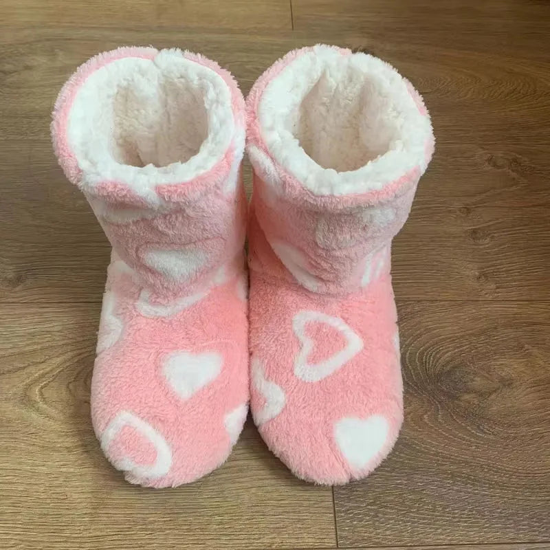 Women's Plush Ankle Boot Slippers | Non-Slip Warm Fluffy