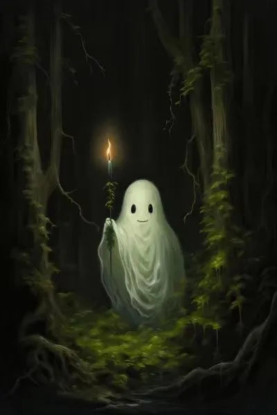 Halloween Ghost Forest Canvas Poster | Cute Wall Art Decor Canvas Wall Art Peaceful Pleasures Health and Wellness ZLH5152 30x45cm No Frame