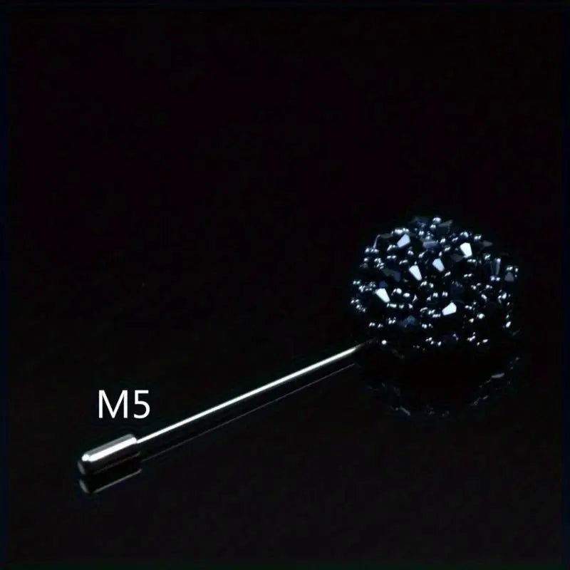 Fashion Crystal Flower Men's Brooches Long Brooch Pins Handmade Lapel
