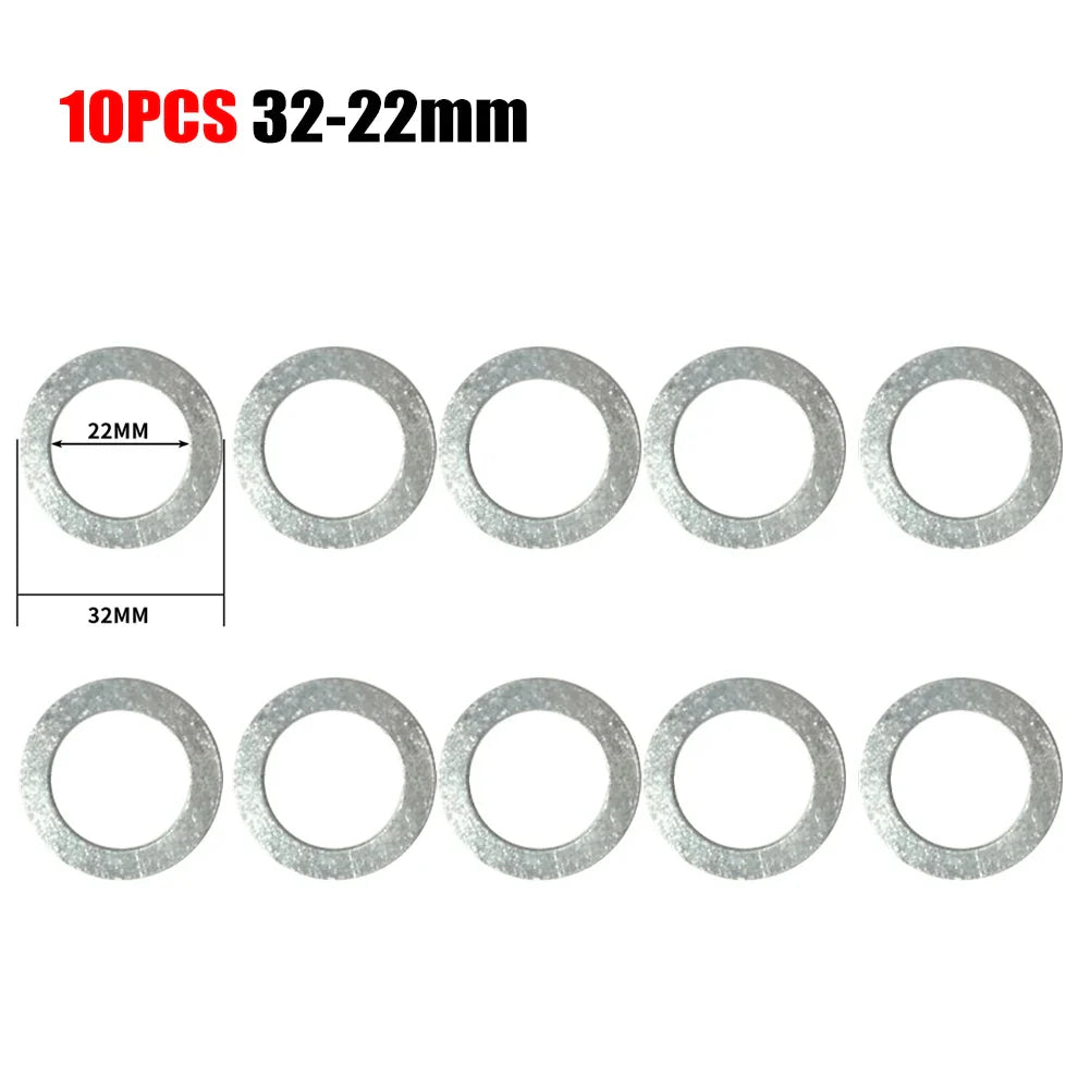 10pc Circular Saw Blade Reducing Rings Set 10–32mm Arbor