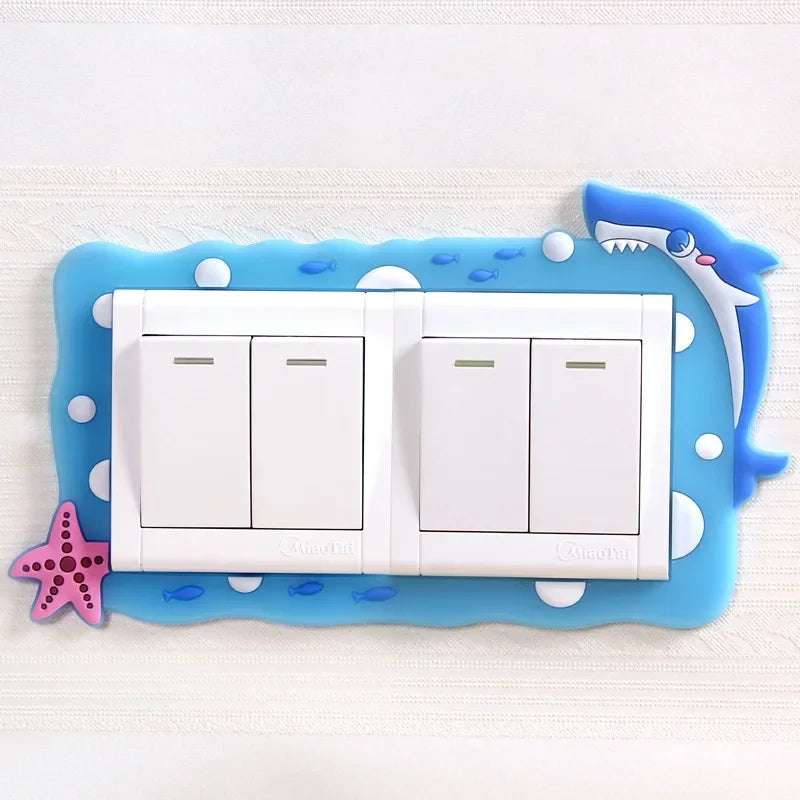 1pcs Children Bedroom Switch Stickers Home Decoration Luminous Silicone Switch Covers Kawaii Cartoon Animals Switch 3D Stickers Peaceful Pleasures Health and Wellness type19