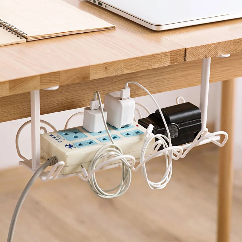 Plastic Storage Rack Cable Organizer Desk Set Rack Shelf Table Bottom Socket Holder Hanging Rack Office Stationery Holder Peaceful Pleasures Health and Wellness