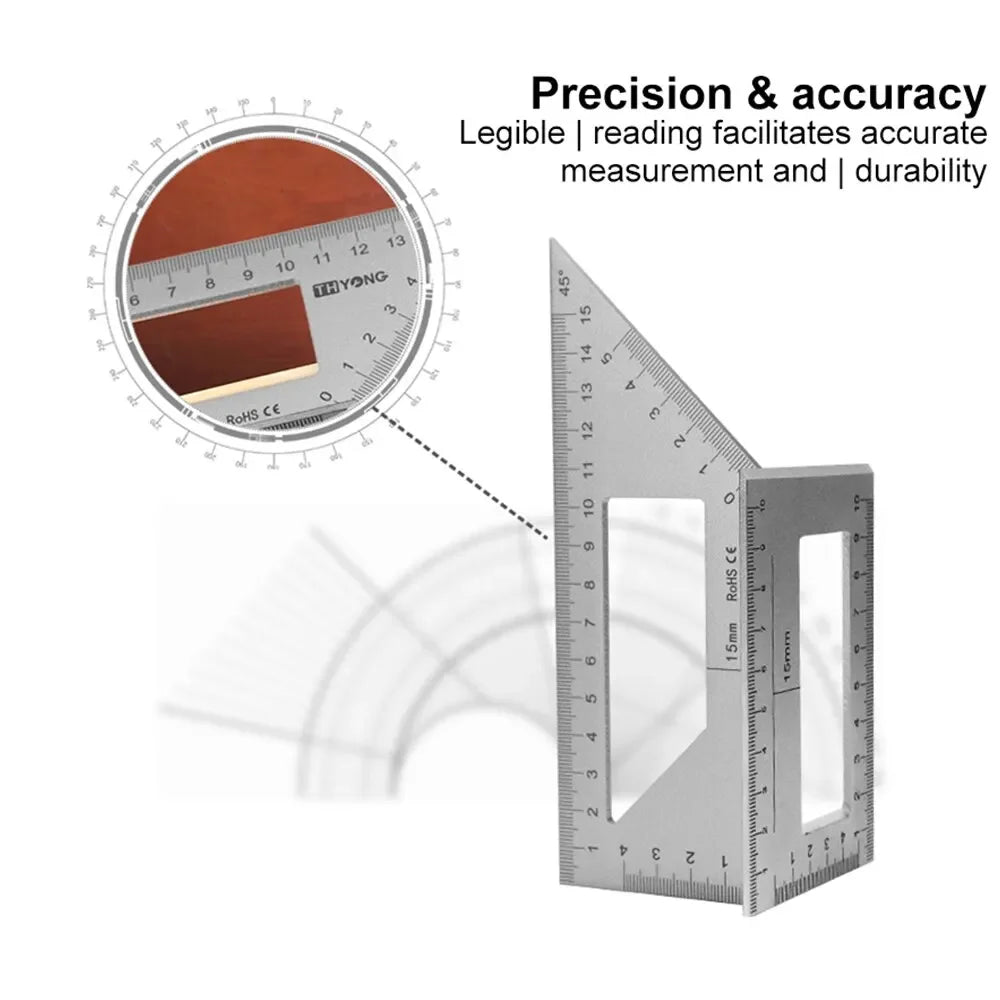 T-Type Woodworking Gauge Ruler Multifunction Ruler 45 90 Degree Gauge Rule Measurement Tool Carpentry Scribe Mark Line Measuring Peaceful Pleasures Health and Wellness