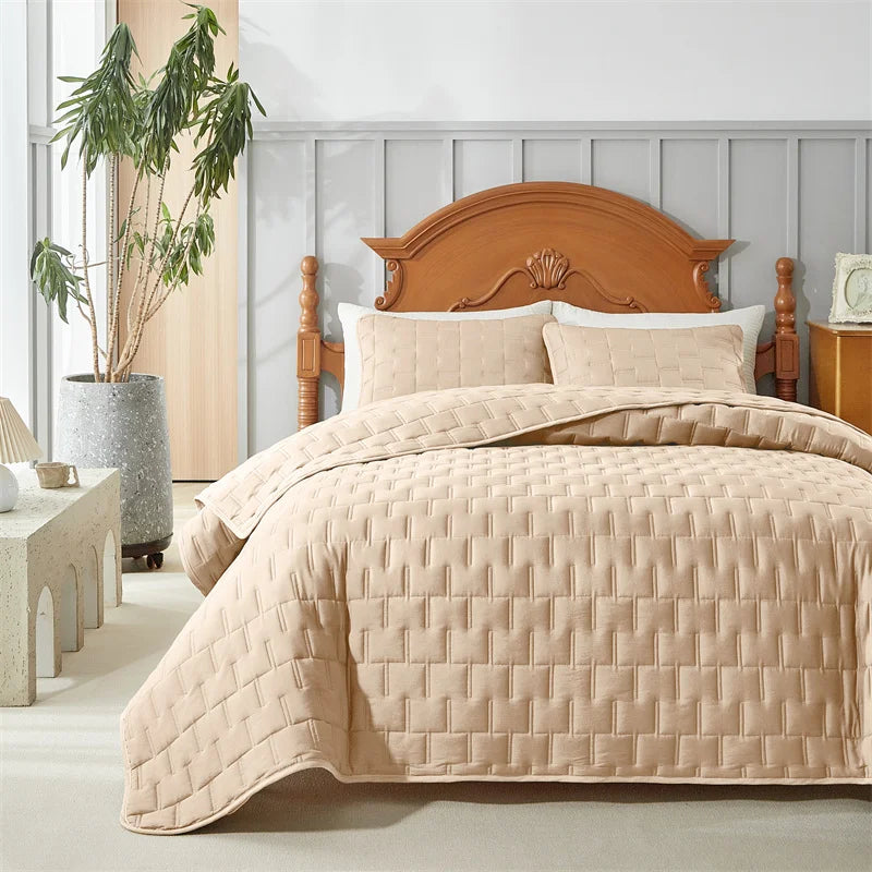Quilt Bedding Sets, Lightweight Soft Bedspread Coverlet with Pillow Cases, Quilted Blanket Thin Comforter Bed Cover, All Season Peaceful Pleasures Health and Wellness