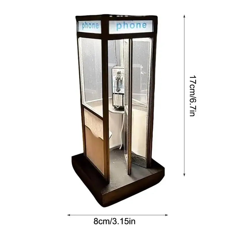 Retro Telephone Booth Desk Lamp | Warm LED Night Light Decor
