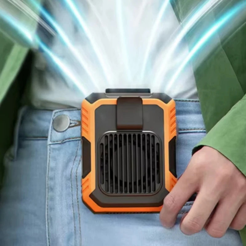 Portable USB Charging Waist-Mounted Fan Small Outdoor Hanging Neck Fan for Construction Sites Outdoor Camping Fan Peaceful Pleasures Health and Wellness