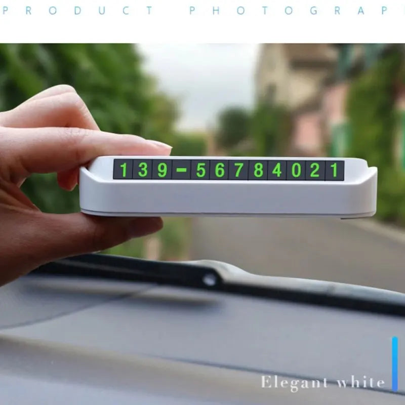 Car Phone Number Card Temporary Parking Card Plate Telephone Number Car Park Stop Automobile Accessories Car-styling 13x2.5cm Peaceful Pleasures Health and Wellness 1pc