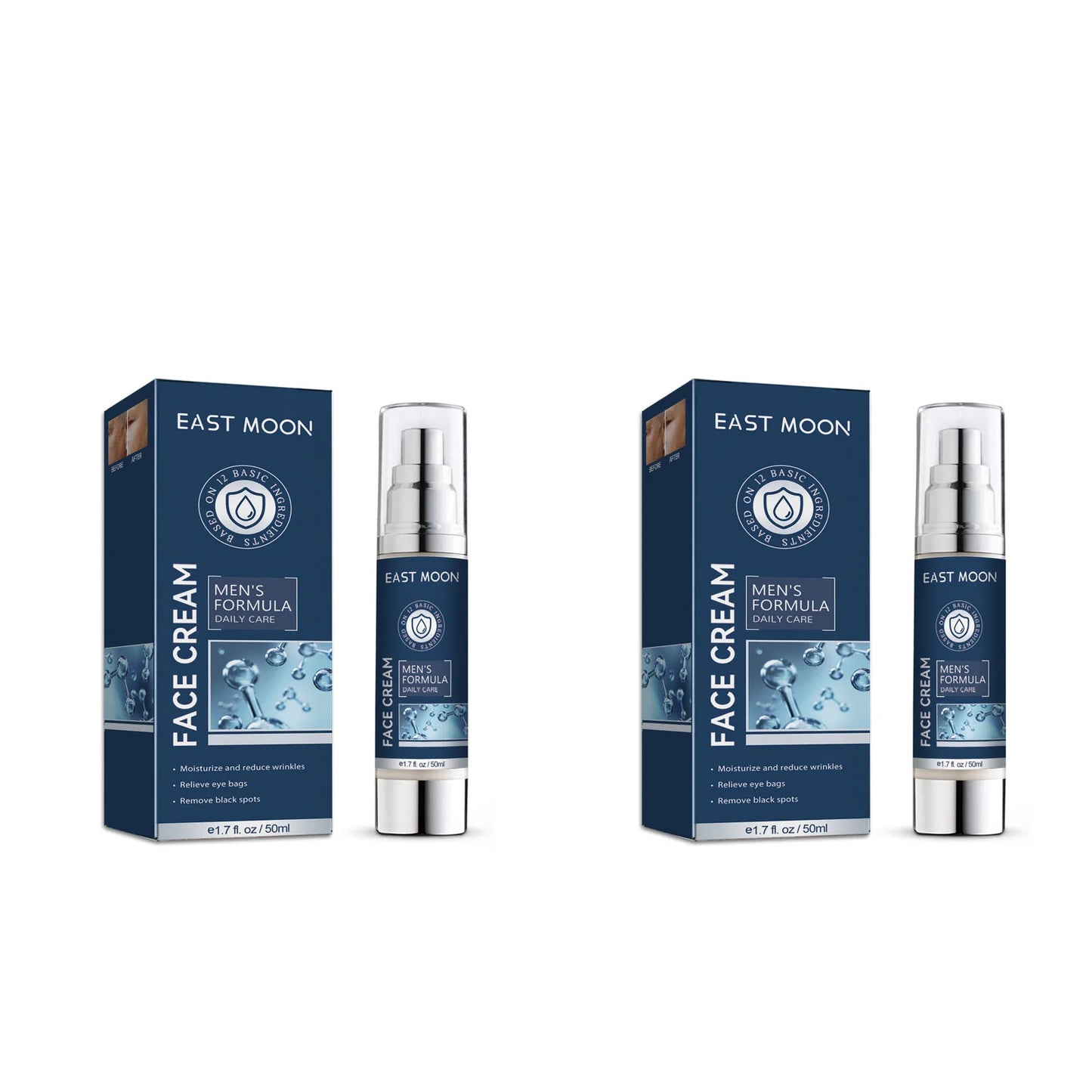 6-in-1 Men's Face Moisturizer – Hydrate, Brighten & Anti-Aging Peaceful Pleasures Health and Wellness 2Pcs