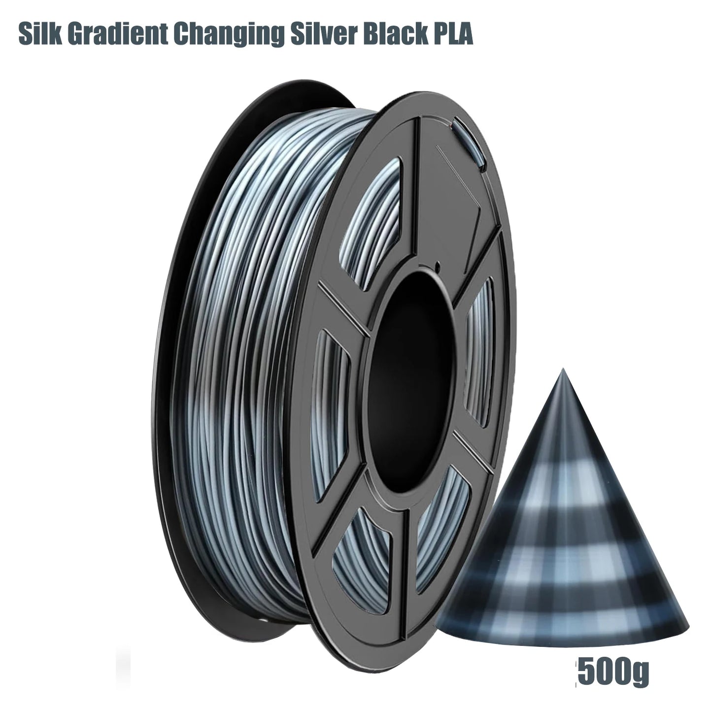 Silk PLA Filament 1.75mm Gradient Color – 250g/500g/1kg Spools