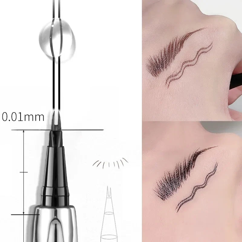 LUXURYTO 2-Fork Waterproof Liquid Eyebrow Pen – Ultra-Fine Tip