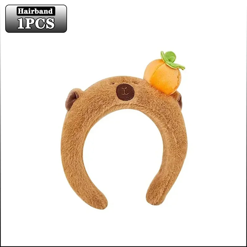 Plush Capybara Hair Headband – Cute Wash Hoop for Girls & Kids