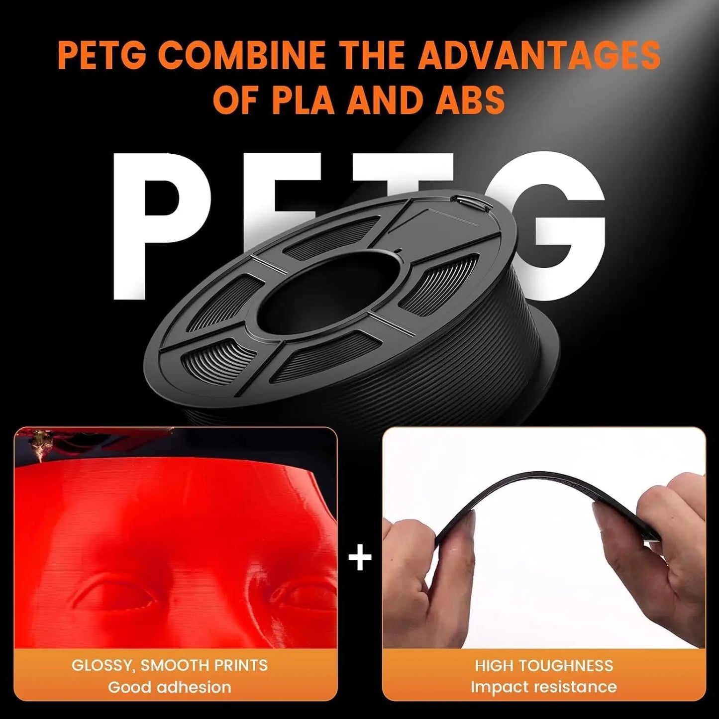 PETG Filament 1.75mm 250g/500g/1kg – Red & Green ±0.02mm
