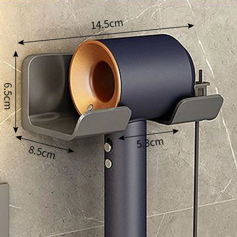 Wall-Mounted Hair Dryer Holder & Bathroom Organizer