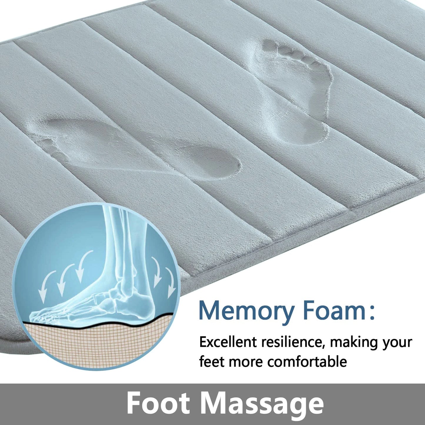 Memory Foam Bath Mat – Non-Slip Super Absorbent Bathroom Rug