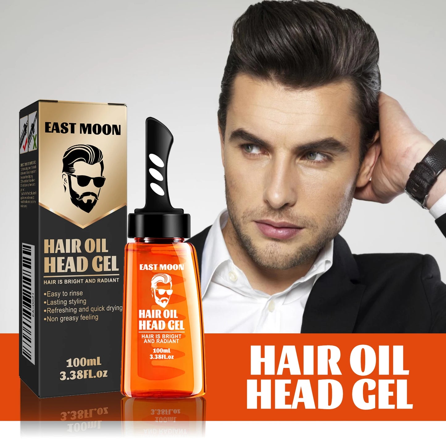 2-in-1 Men's Hair Styling Gel & Comb – Strong Hold & Shine Peaceful Pleasures Health and Wellness