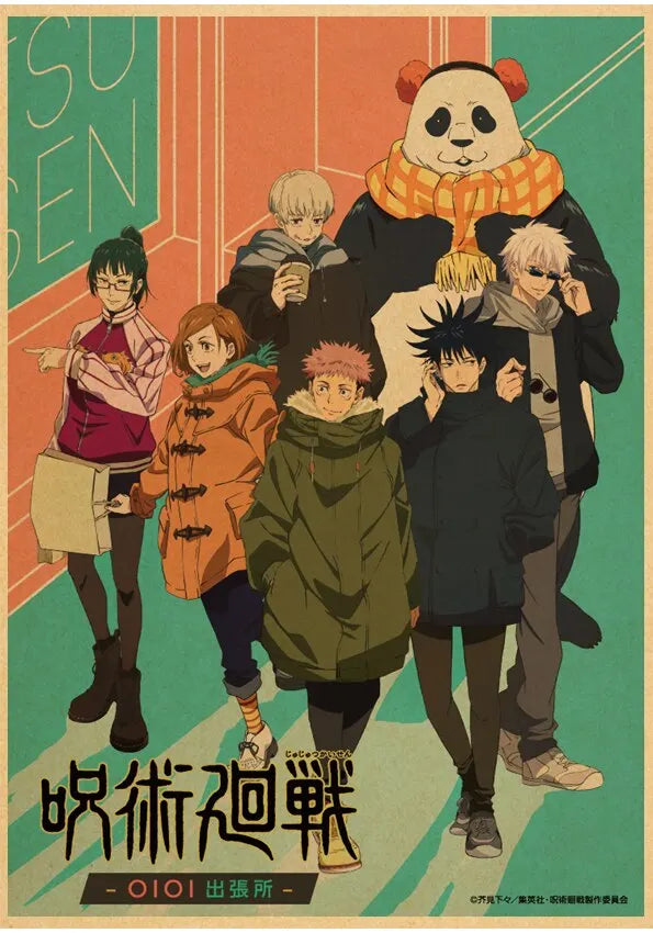 Jujutsu Kaisen Gojo Satoru Vintage Anime Canvas Wall Art Poster